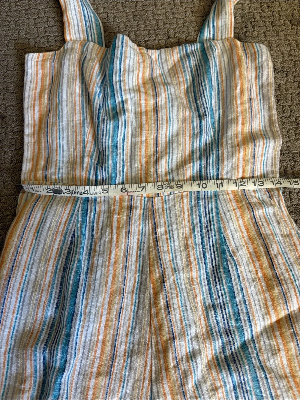 Reformation Striped Linen Short Romper Size 10